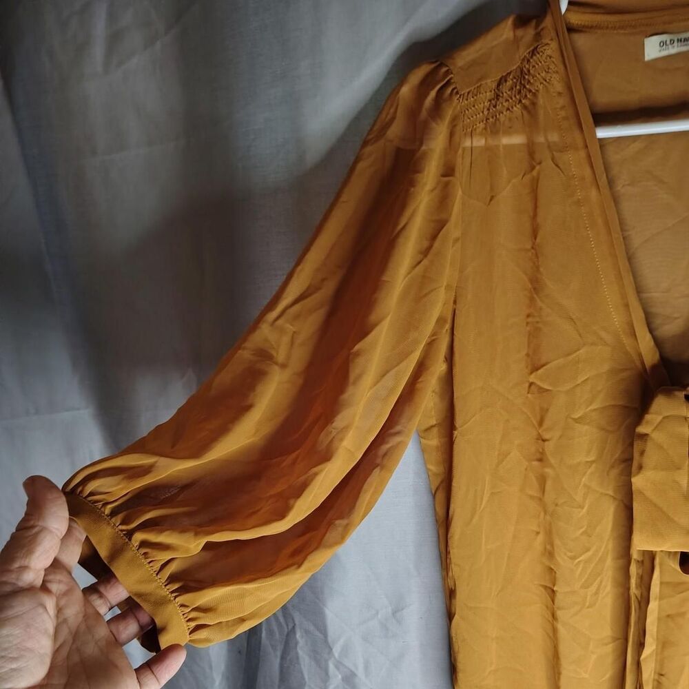 Old-navy Women's Yellow and Orange Blouse - Picture 3 of 6